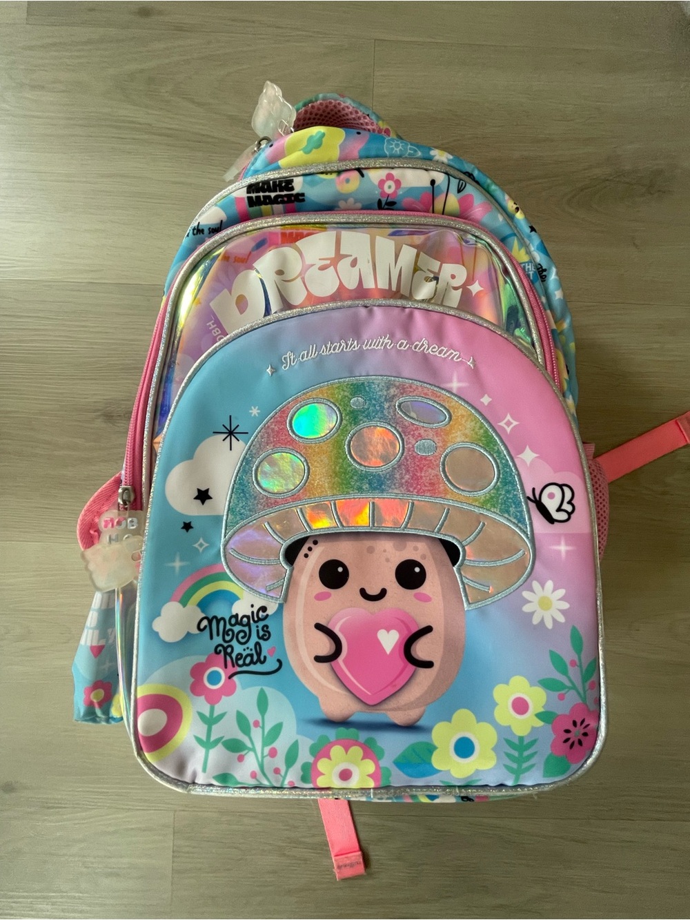 Kids Dreamer Mushroom Backpack - Pink & Blue